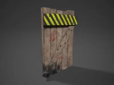 Shield for zombie games Low-poly 3D model