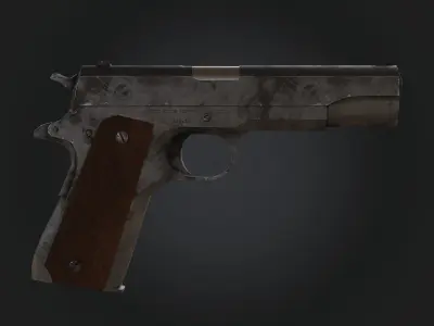 Colt 1911 game-ready 3D model