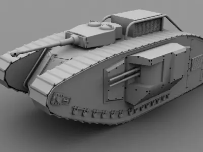 mark 2 tank modification Low-poly 3D model