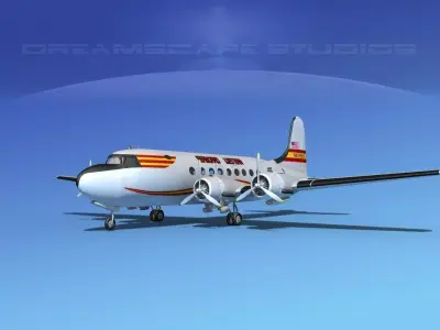 Douglas DC-4 Seaboard and Western 3D model