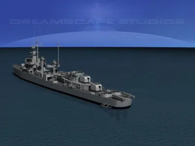 Fletcher Class Destroyer DD-467 USS Syrong 3D model