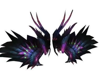 Purple-Black Wing Low-poly 3D model