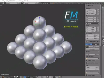 Cannonballs stack 1 Free 3D model