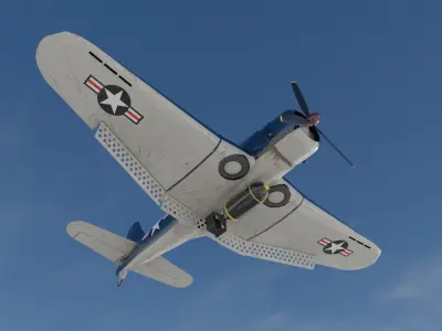 Douglas SBD Dauntless - WW2 Plane Low-poly 3D model
