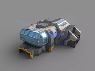 Sci-Fi Military Building - Headquarter HQ Low-poly 3D model