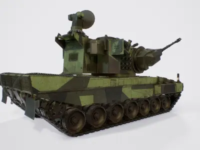Leopard 2 Marksman - Finnish Anti-Air Vehicle Low-poly 3D model