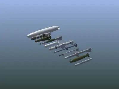 NATO Aircraft Weapons Low-poly 3D model