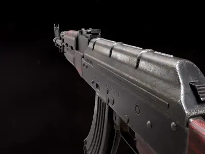 AKM Rifle - PBR Game Ready Low-poly 3D model