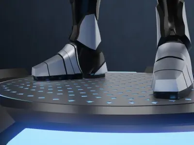 Scifi pedestal turntable Free low-poly 3D model