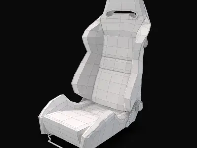 Recaro Speed Seat Low-poly 3D model