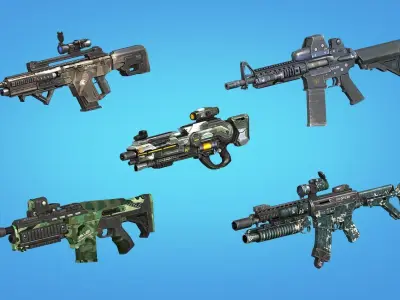 weapon pack vol02 Scifi cartoon weapon  Low-poly 3D model