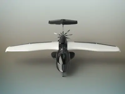 Aircraft futuristic flying vehicle 3D model