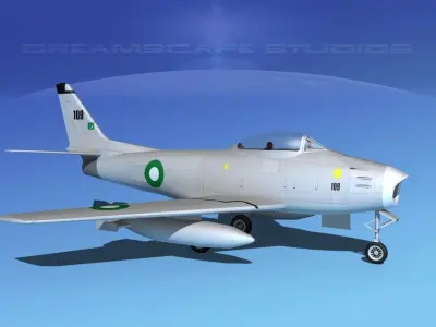 North American F-86 Sabre Jet Pak 3D model