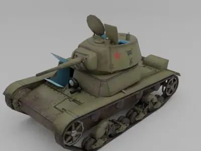 T-26 Light Infantry Tank Low-poly 3D model