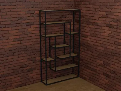 Shelfs in loft style Free low-poly 3D model