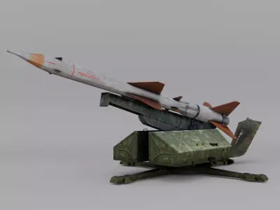 S-75 Dvina Missile  Low-poly 3D model