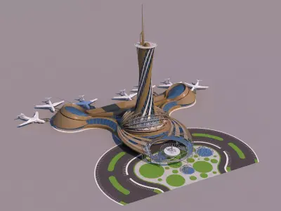 0191 - Airport Building 3D model