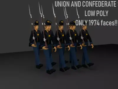 CIVIL WAR SOLDIERS Low-poly 3D model
