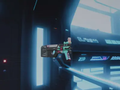 Retro Sci-Fi Pistol 3D model