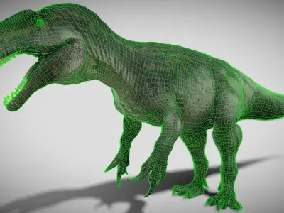 Neovenator a fearsome theropod dinosaur Low-poly 3D model