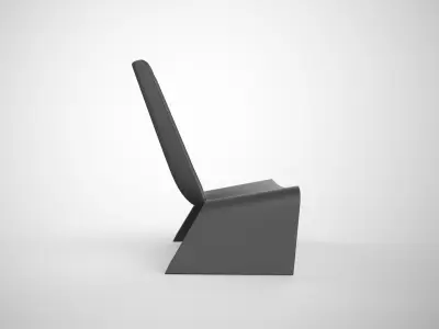 Plank land armchair black plastic Low-poly 3D model