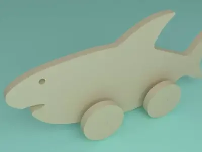 toy wooden shark 2d 3D model