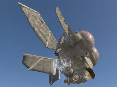 Steampunk Airship Low-poly 3D model