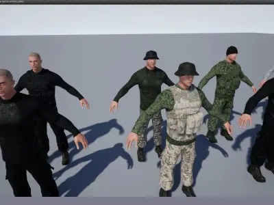 PostApoMan unreal engine asset  Low-poly 3D model