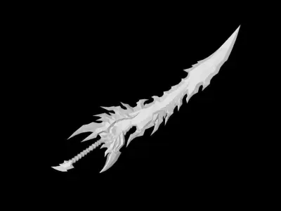Infernal Long Sword Low-poly 3D model