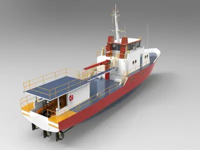 SAR Rescue boat 3D model