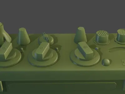 Military radio Low-poly 3D model
