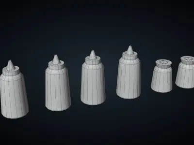 Condiments Ketchup Mustard Mayo - Stylized Kitchen Pack - Part 2 Low-poly 3D model