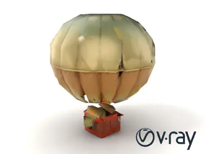 Jungle Expedition Hot Air Balloon model pack Low-poly 3D model