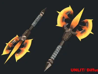 Fantasy Stylish- Axe of Chaos Low-poly 3D model
