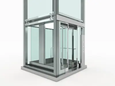 Elevator tall glass 3D model