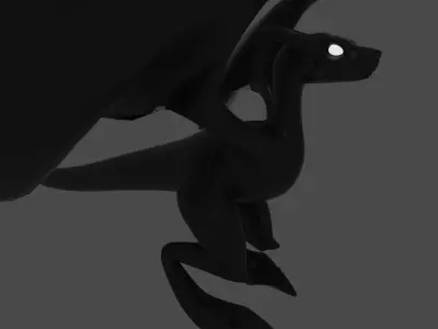 Small Flying Dragon Low-poly 3D model