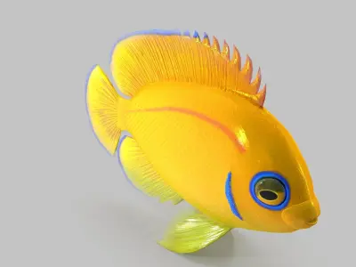 Lemon Peel Angel Low-poly 3D model