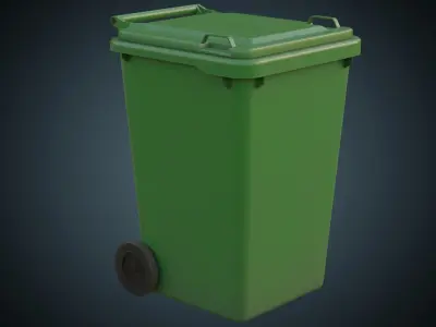 Wheeled Bin 1B Low-poly 3D model