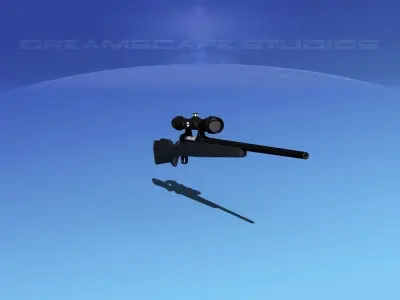 243 Rifle with Scope 3D model