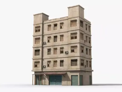 Arab Middle East Building x7 Low-poly 3D model