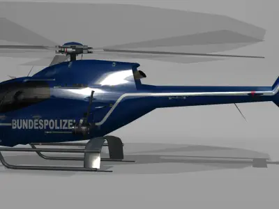 Eurocopter EC-120 Bundespolizei livery Low-poly 3D model