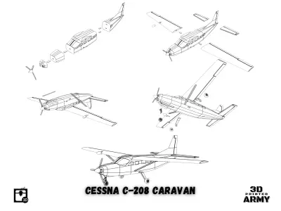 Cessna 208 Caravan 3D print model