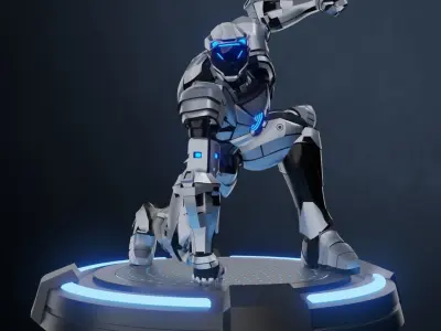 Scifi pedestal turntable Free low-poly 3D model