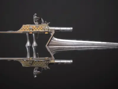 DEFENDER OF FAITH - Flintlock Katar Low-poly 3D model