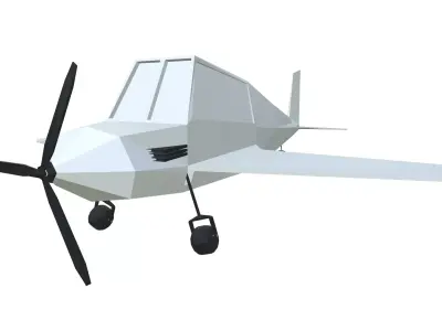low poly small airplane 3d model Free low-poly 3D model
