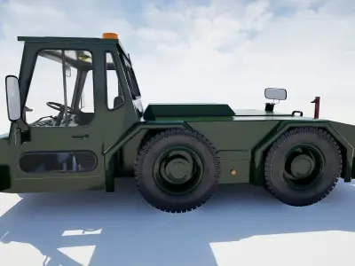Airport Ground Tractor Low-poly 3D model