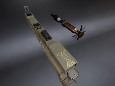 Modern AAA Rocket Launcher Pack Game Ready PBR Low-poly 3D model