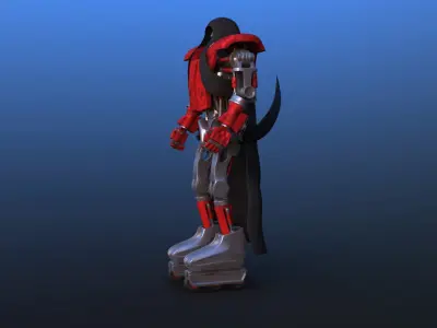 Futuristic Inline Skater Battle Robot 3D model