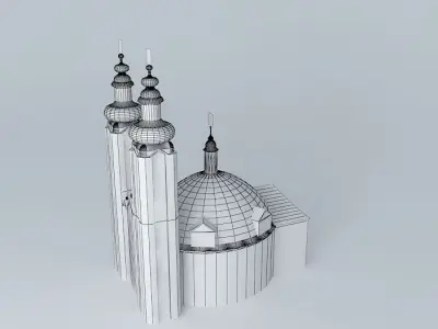 Baroque Mary Magdalene Church Low-poly 3D model