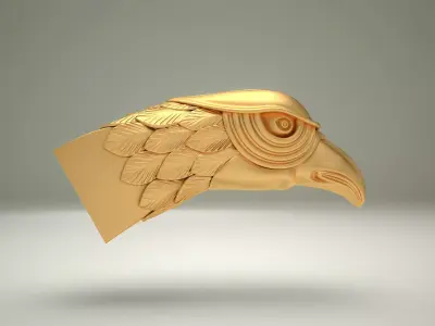 Eagle Falcon Head - HAWK Head - 3D STL For CNC 3D model